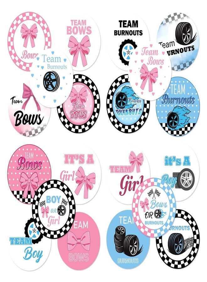 RABOWA Pack 90 Pcs Team Boy Or Team Girl Stickers for Gender Reveal Party Favors Kids Boys Girls Toddlers Baby Shower Invitations Cute Sticker Round Waterproof Small Vinyl Decals Bulk - Image 1